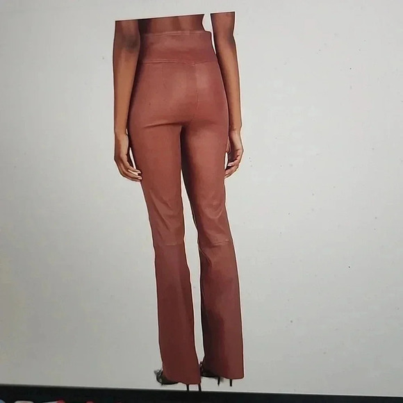 HELMUT LANG HIGH-WAIST LEATHER PANTS SIZE 00 - Picture 2 of 4